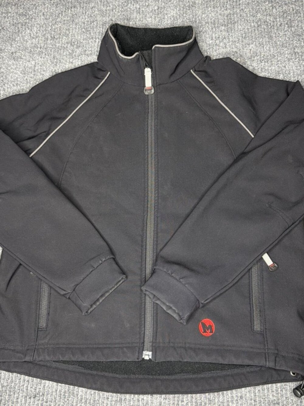 Marker Men's L Black Softshell Ski Jacket Full Zip Winter Coat Gorpcore